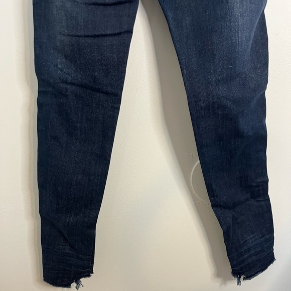 Zara Distressed Skinny Jeans 2 Dark Denim - Picture 6 of 7